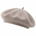 Damen Filz Baskenmütze Beige