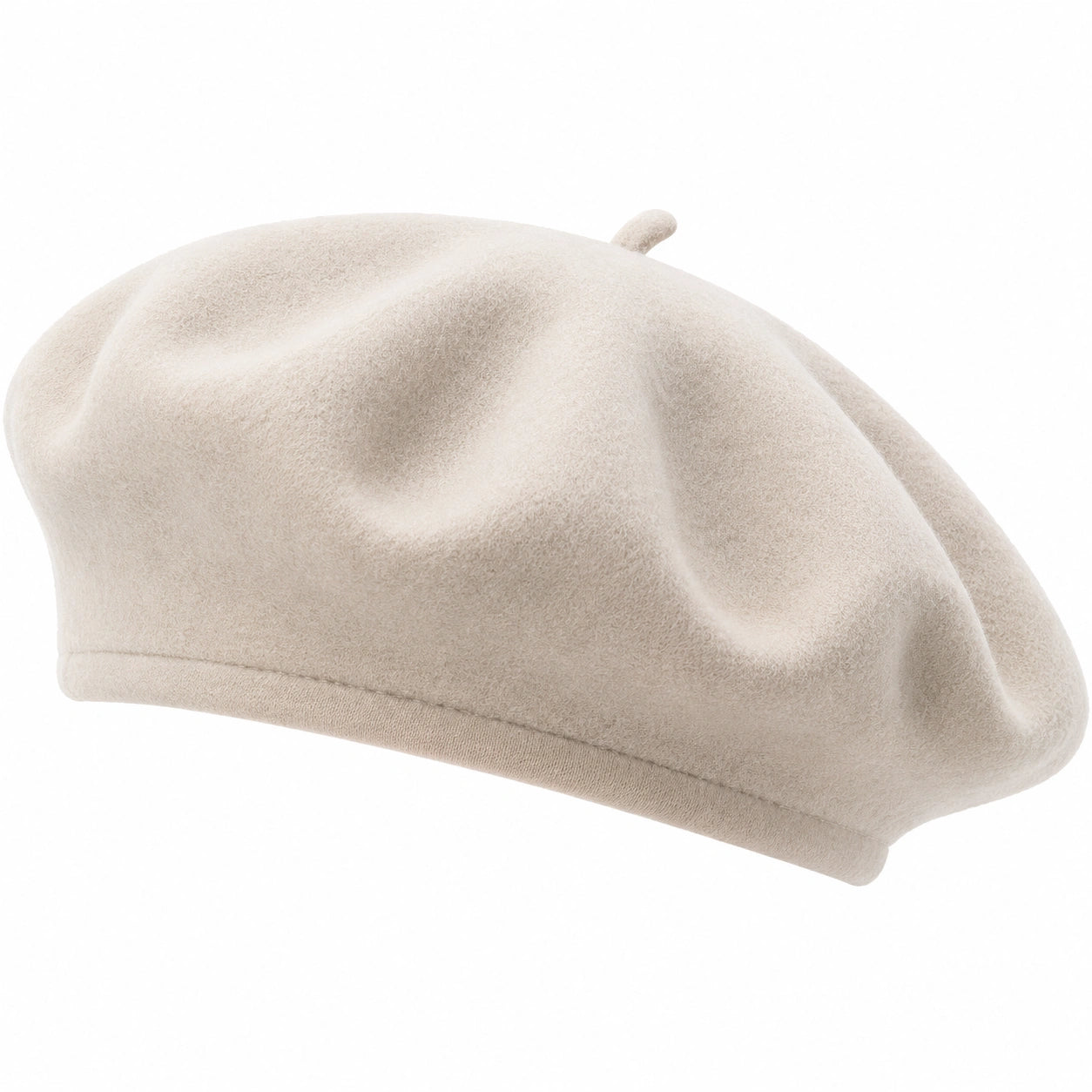 Elegante Damen Baskenmütze Beige Einheitsgröße