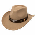 Klassischer Cowboyhut Braun mit Stieremblem