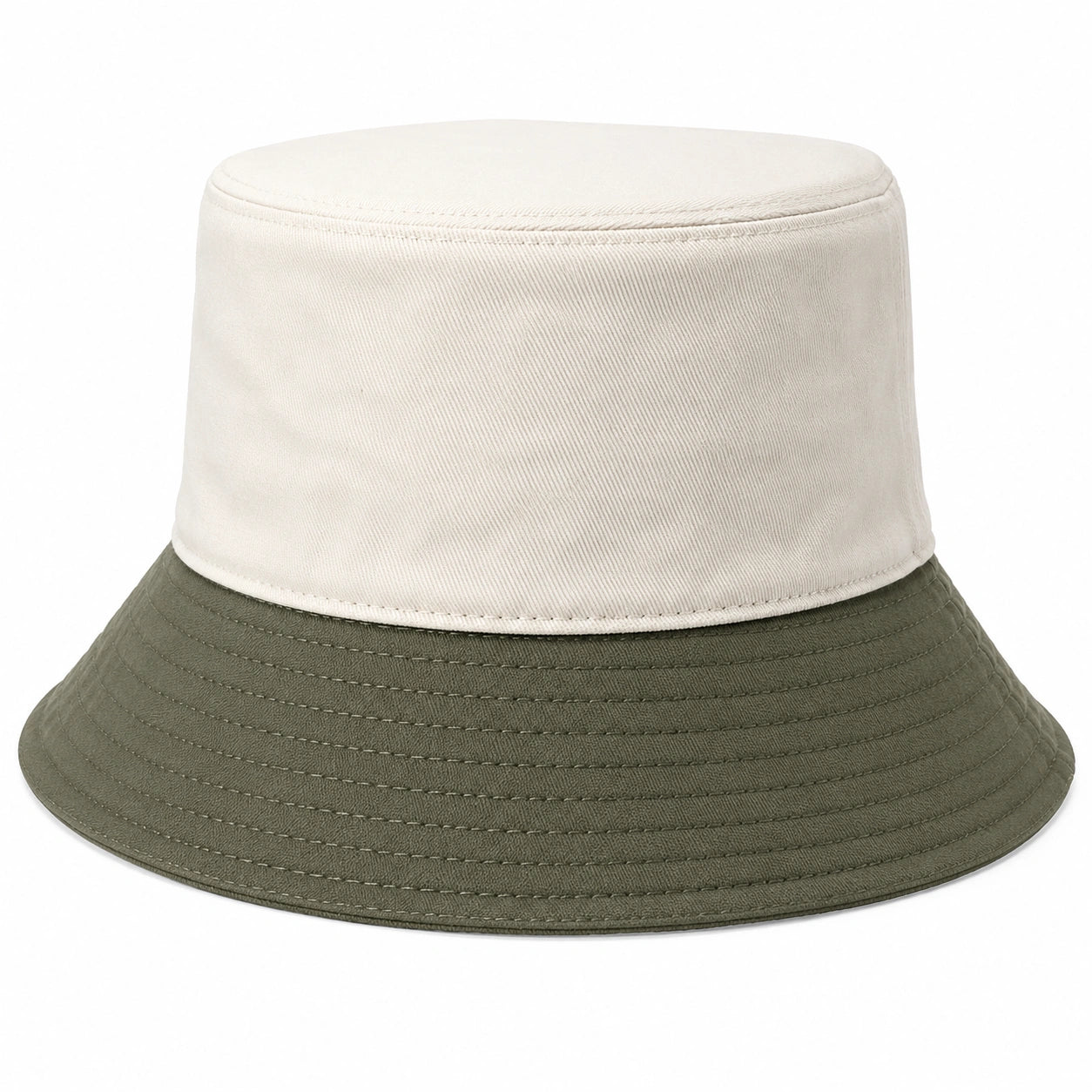 Zweifarbiger Bucket Hat Beige/Khaki