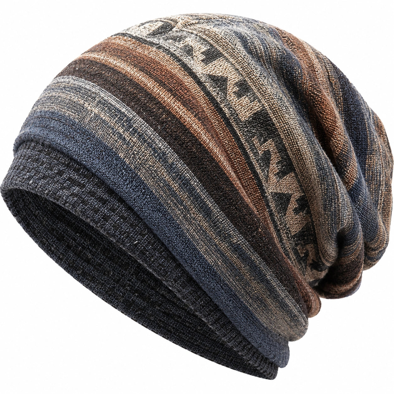 Unisex Slouch Beanie Mütze mit Ethno-Muster