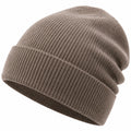 Unisex Beanie Mütze im Rippenstrick Hellbraun